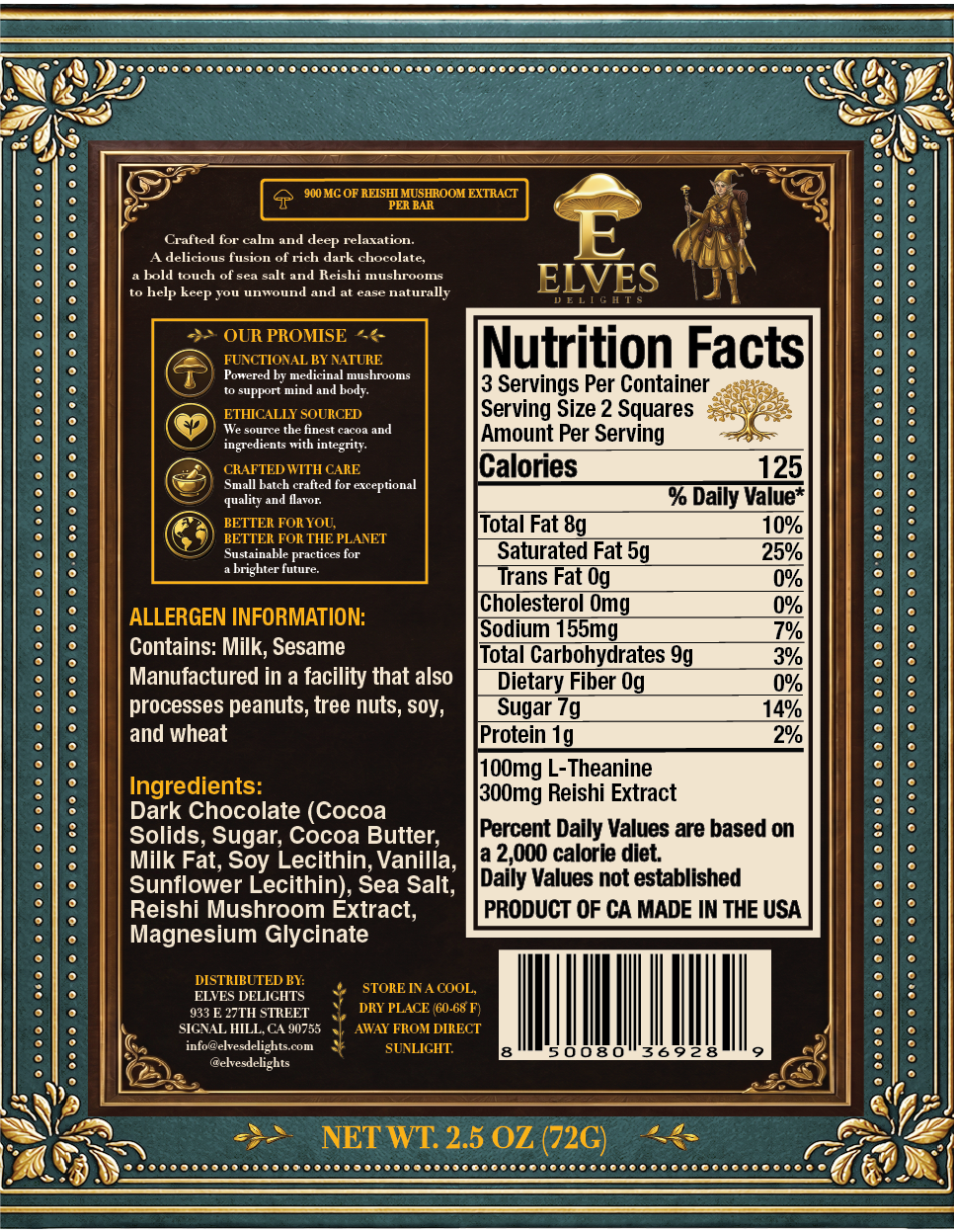 Calm Chocolate - Dark Chocolate with Sea Salt