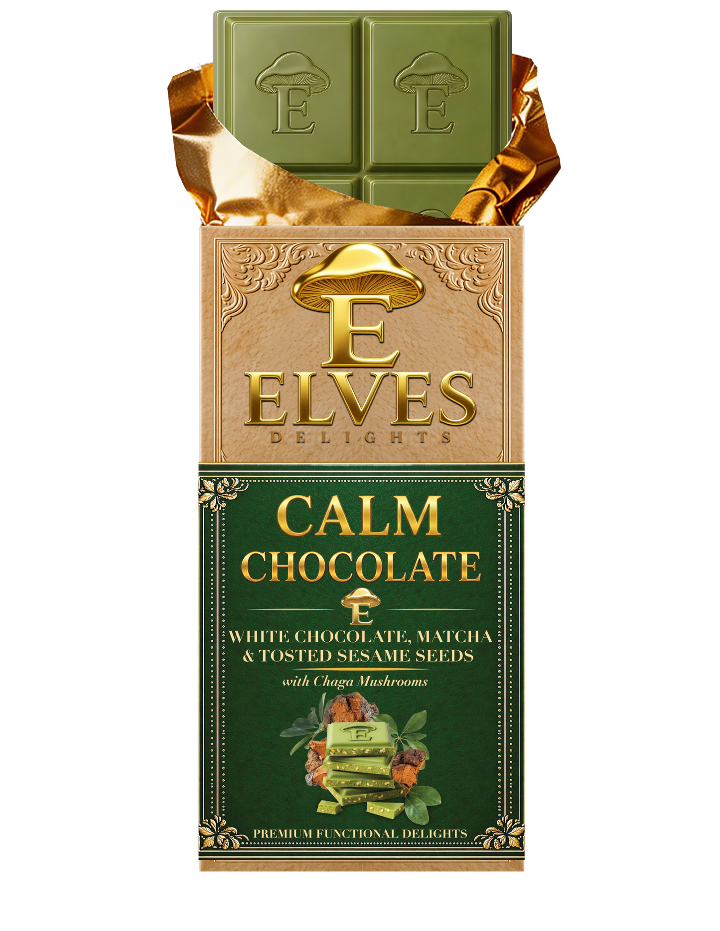 Calm Chocolate - White Chocolate, Matcha, & Toasted Sesame Seeds