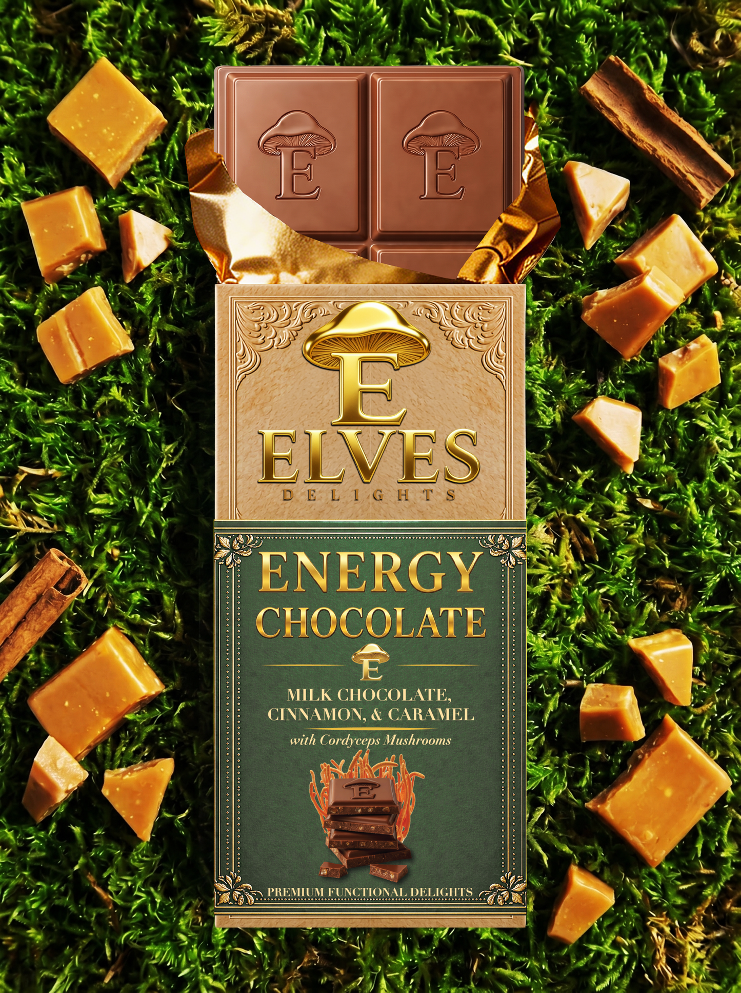 Energy Chocolate - Milk Chocolate, Cinnamon, & Caramel